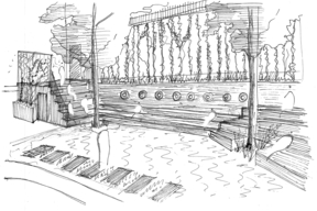 Amphithéâtre le long du mur de l'Épée de bois