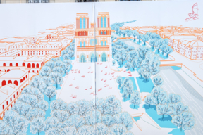 Affichage « Où poussent les pierres », rue du Cloître Notre-Dame