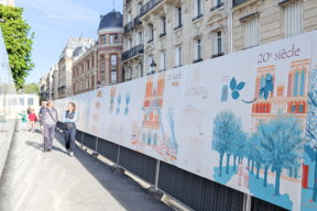 Affichage « Où poussent les pierres », rue du Cloître Notre-Dame