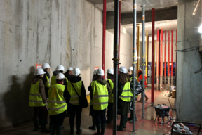 Visite du chantier du conservatoire Vandal - le hall d'entrée