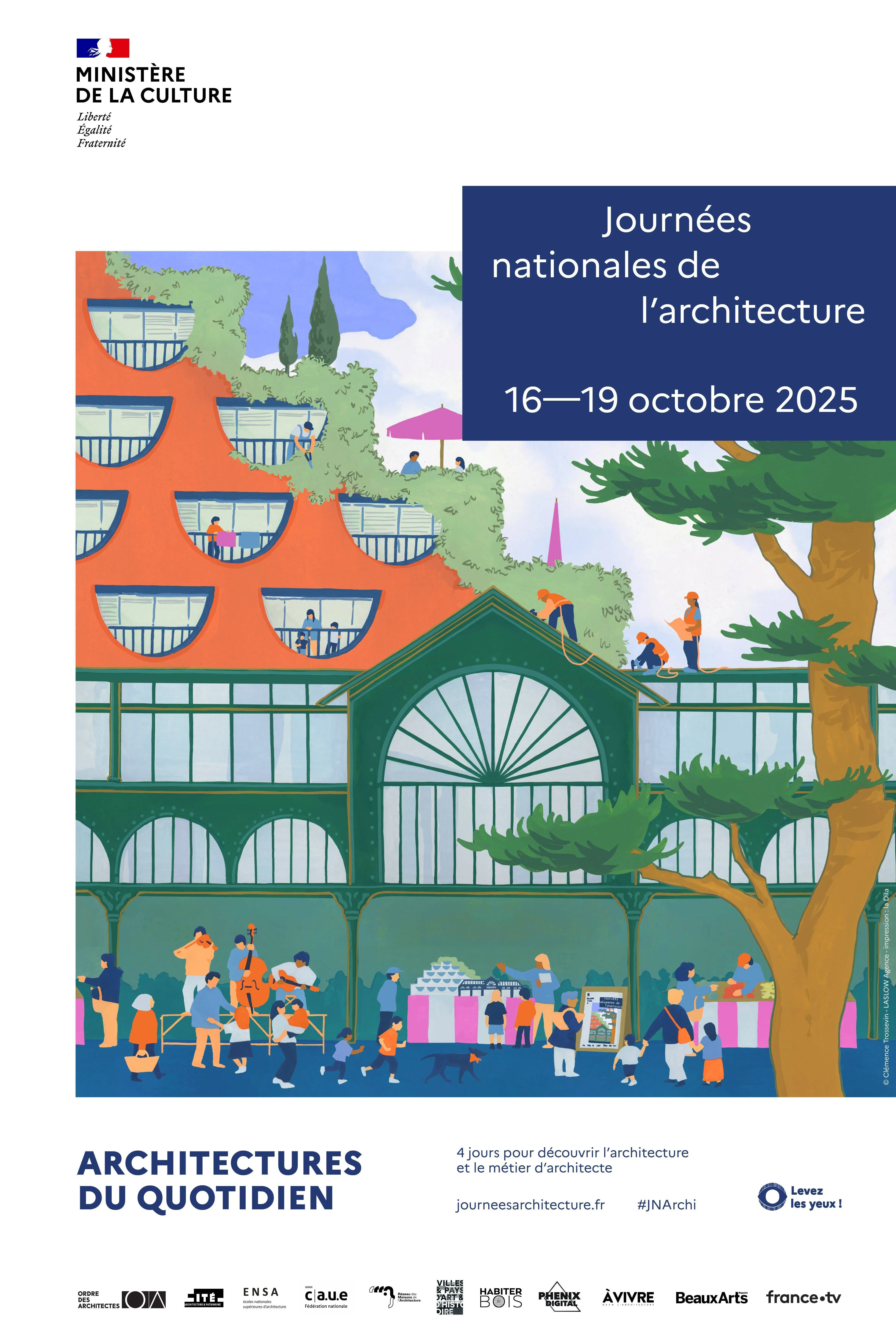 Affiche des Journées nationales de l'architecture 2025